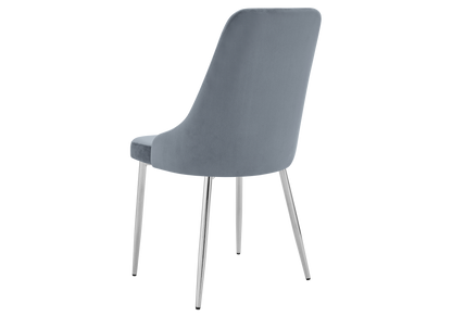 Lot de 4 chaises en gris et pieds argentés | Kynox