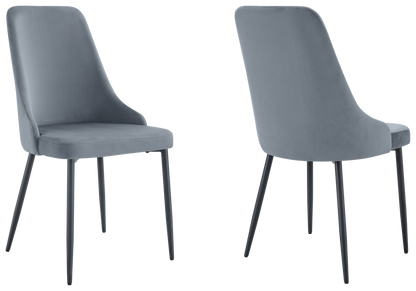 Lot de 4 chaises en gris et pieds noirs | Kynox