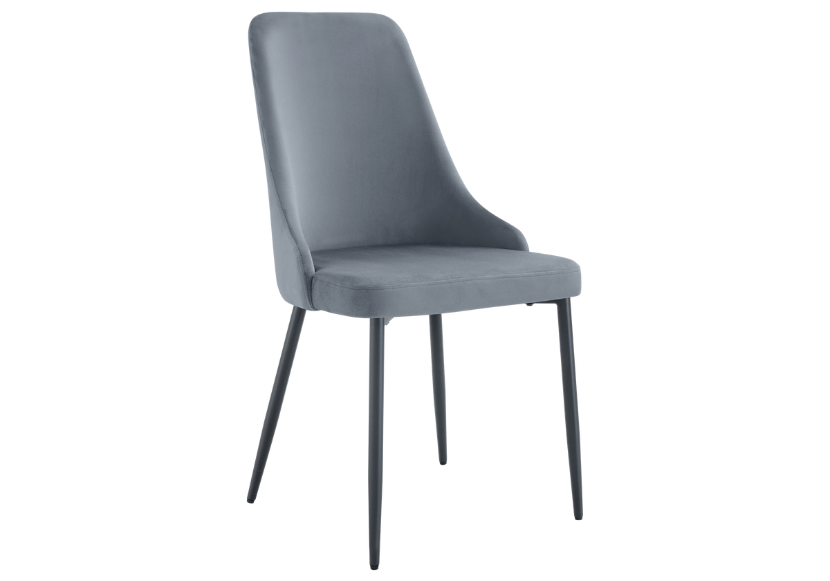 Lot de 4 chaises en gris et pieds noirs | Kynox