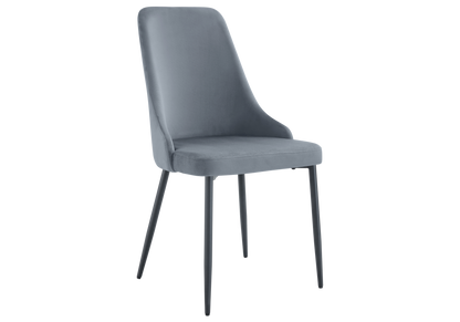 Lot de 4 chaises en gris et pieds noirs | Kynox