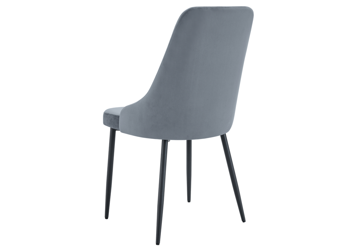 Lot de 4 chaises en gris et pieds noirs | Kynox