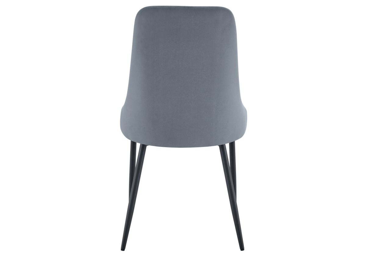 Lot de 4 chaises en gris et pieds noirs | Kynox