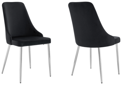 Lot de 4 chaises en noir pieds argentés | Kynox