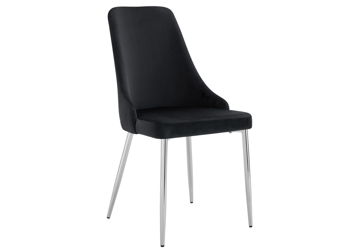 Lot de 4 chaises en noir pieds argentés | Kynox