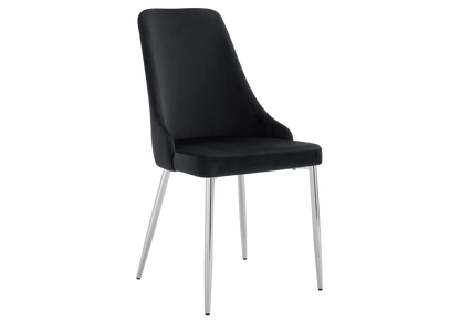 Lot de 4 chaises en noir pieds argentés | Kynox