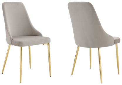 Lot de 4 chaises en taupe pieds dorés | Kynox