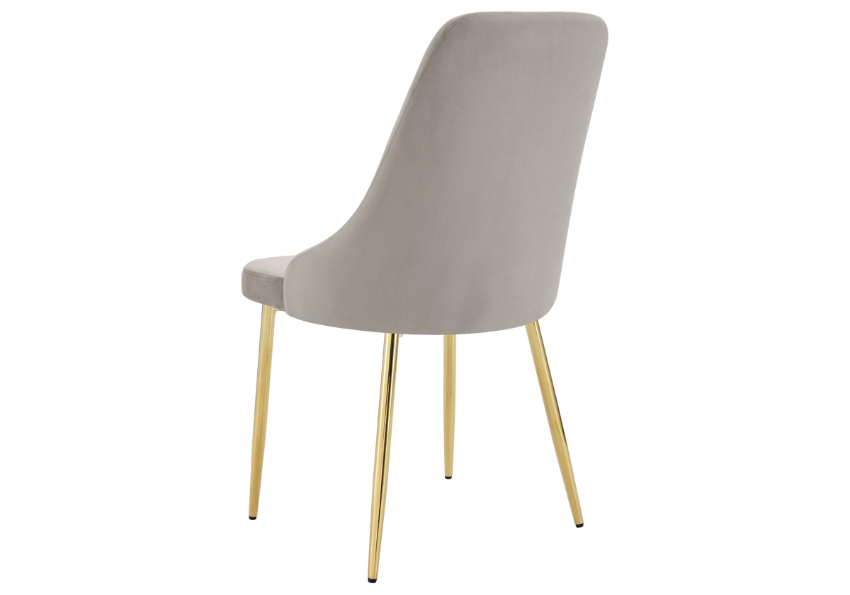Lot de 4 chaises en taupe pieds dorés | Kynox