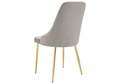Lot de 4 chaises en taupe pieds dorés | Kynox