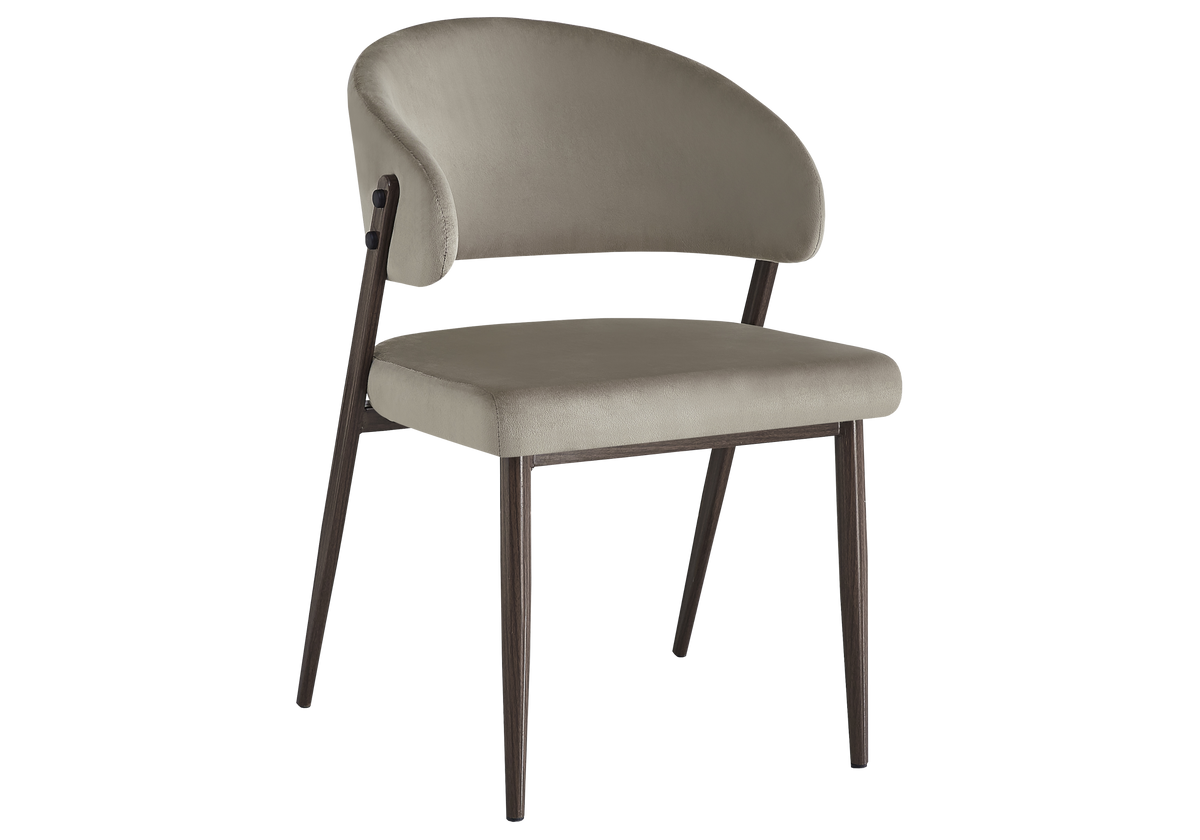 Lot de 4 chaises en taupe pieds noyer | Vexta