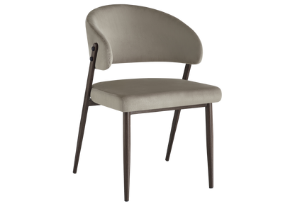Lot de 4 chaises en taupe pieds noyer | Vexta