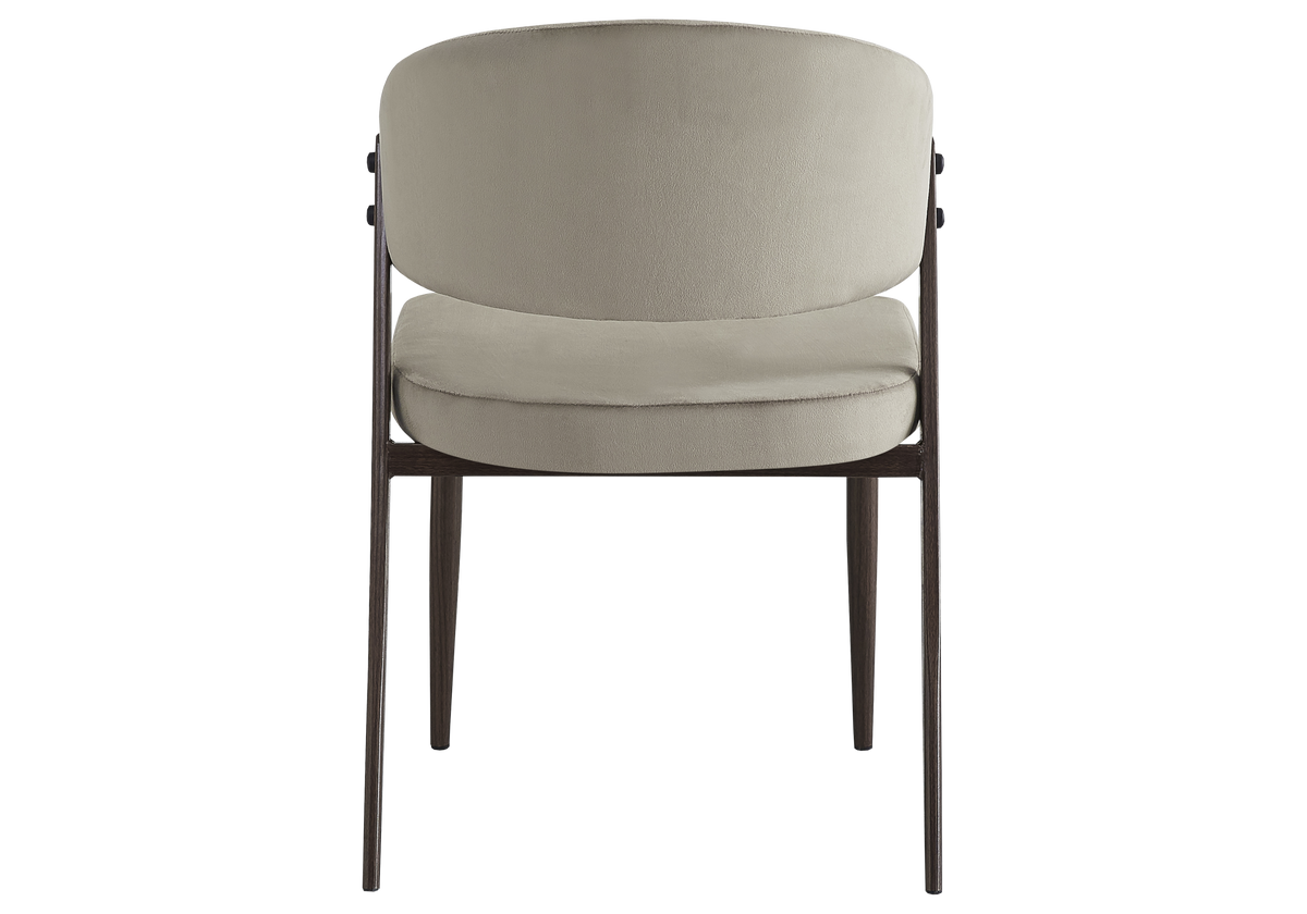 Lot de 4 chaises en taupe pieds noyer | Vexta