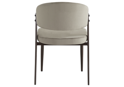 Lot de 4 chaises en taupe pieds noyer | Vexta