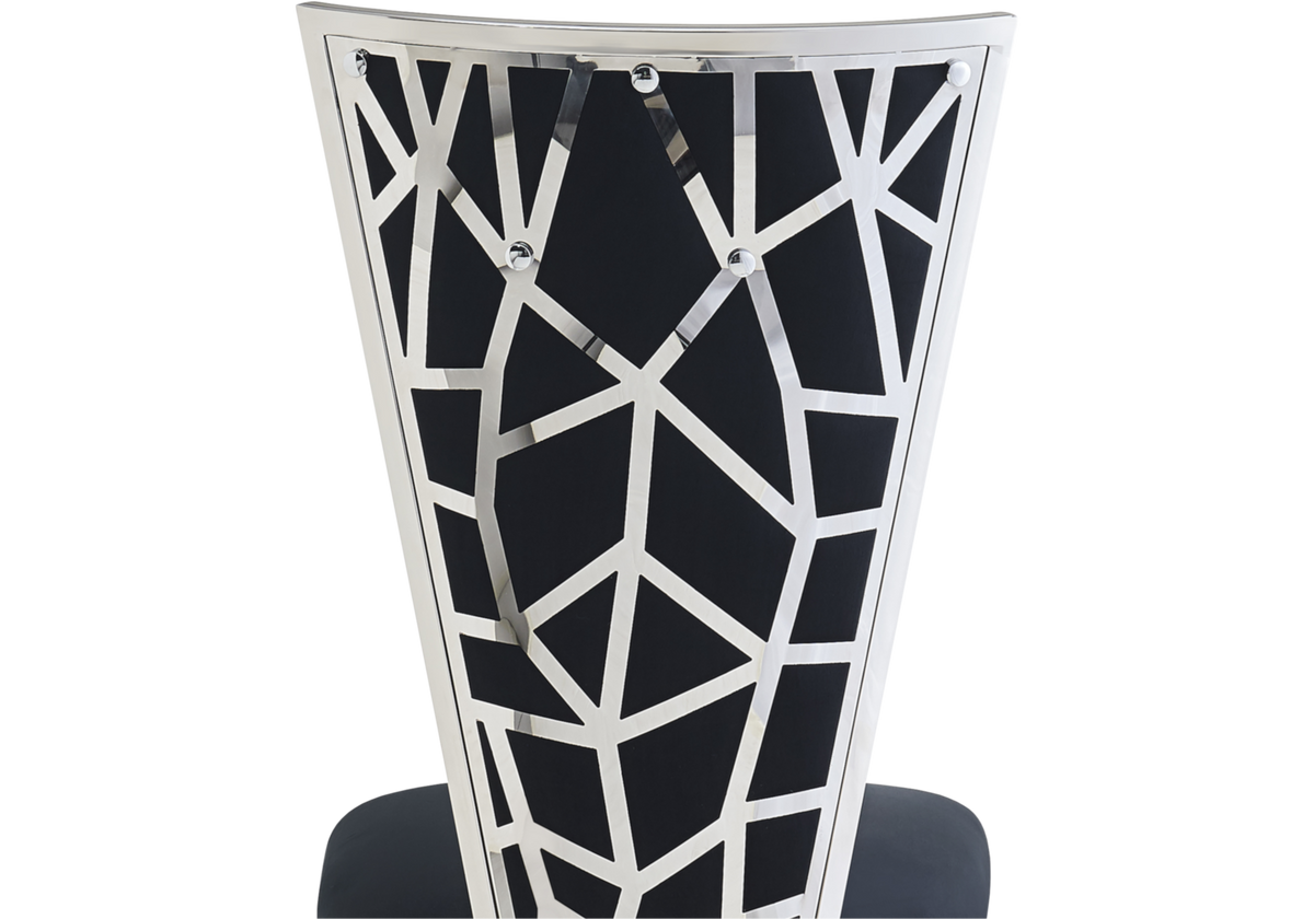 Lot de 2 chaises dossier haut noir et argent | Zyro