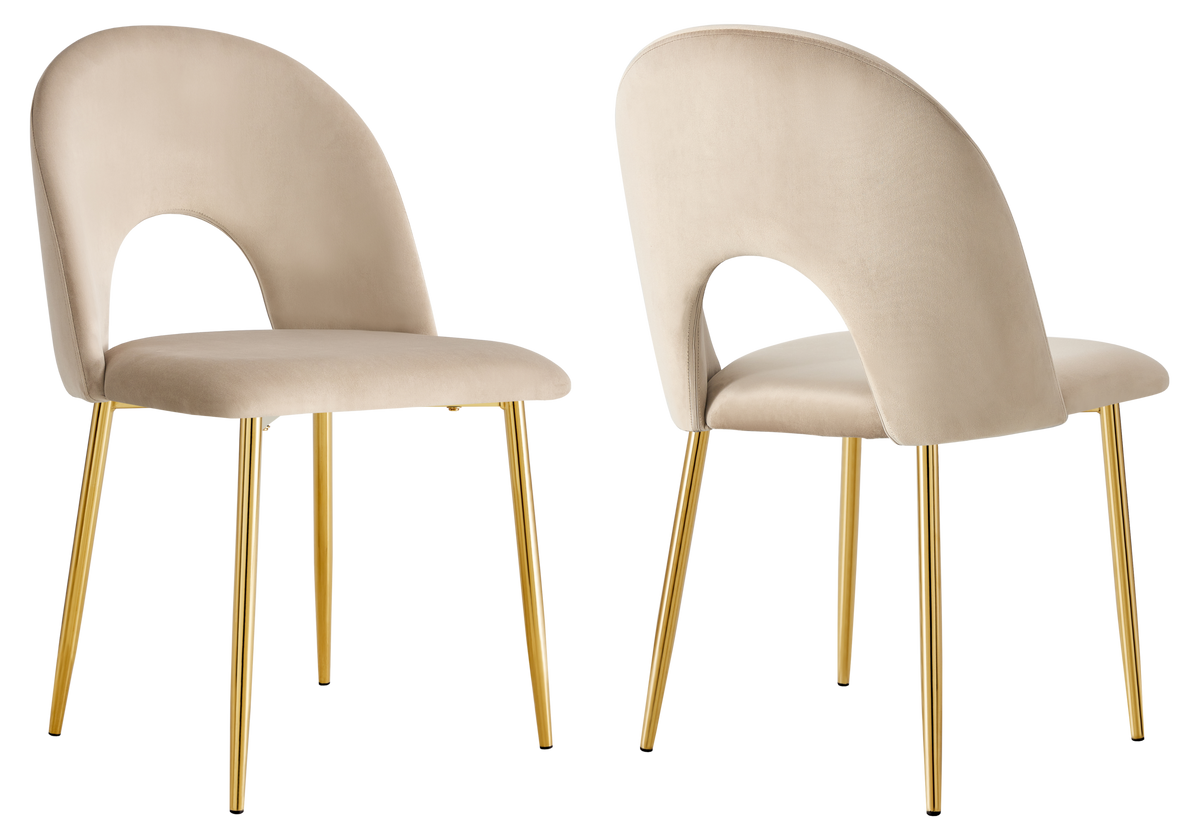 Lot de 4 chaises dossier ouvert taupe | Zelix