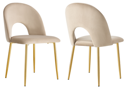 Lot de 4 chaises dossier ouvert taupe | Zelix