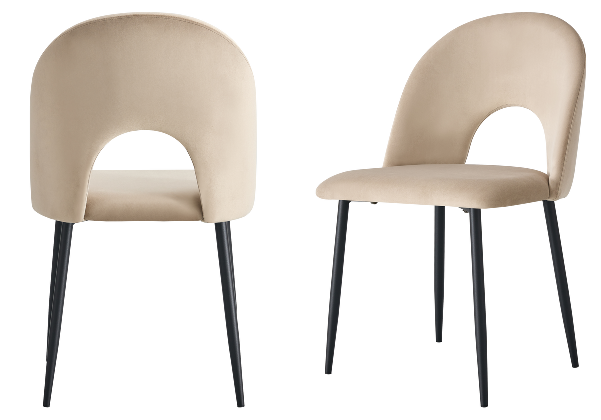 Lot de 4 chaises dossier ouvert taupe | Zelix