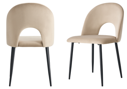 Lot de 4 chaises dossier ouvert taupe | Zelix