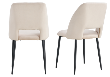 Lot de 4 chaises de salle à manger en beige | Vexta