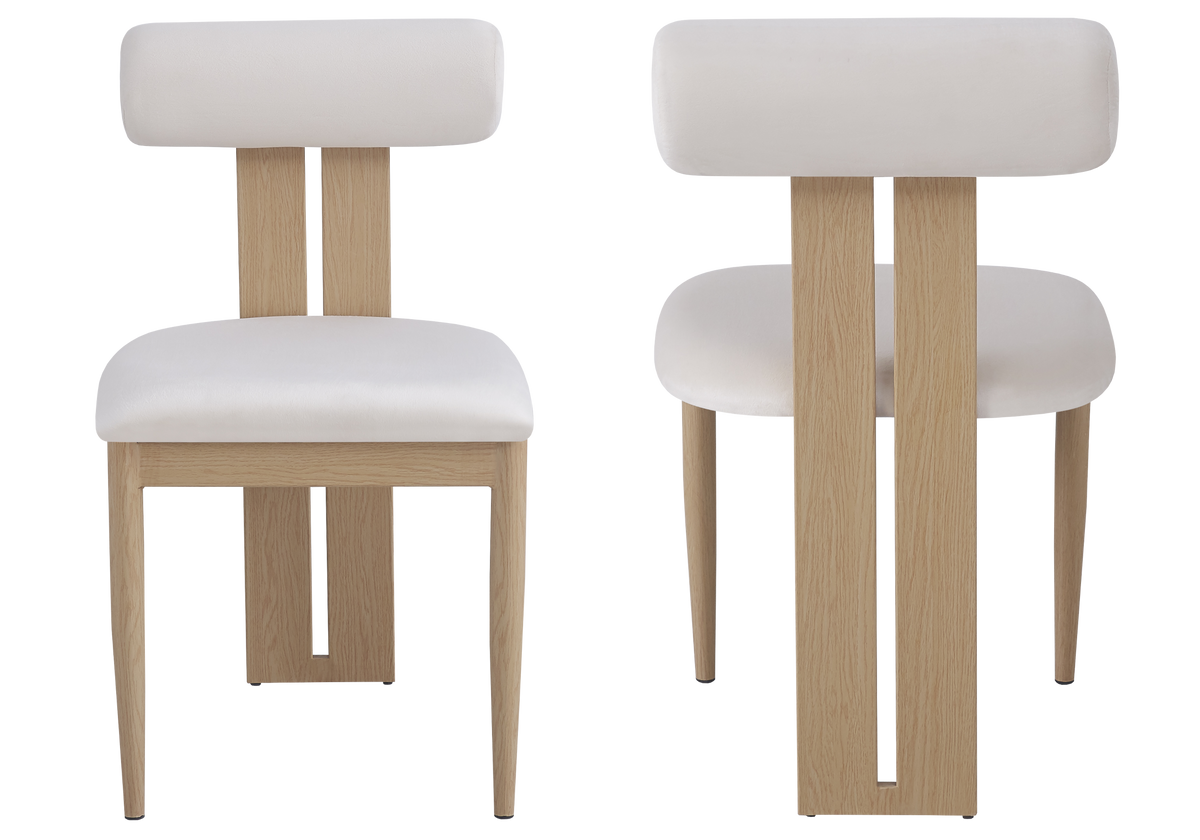 Chaise en beige et pieds bois naturel | Avex