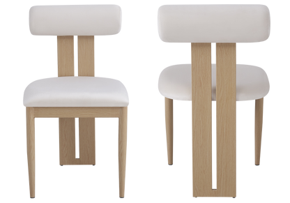 Chaise en beige et pieds bois naturel | Avex