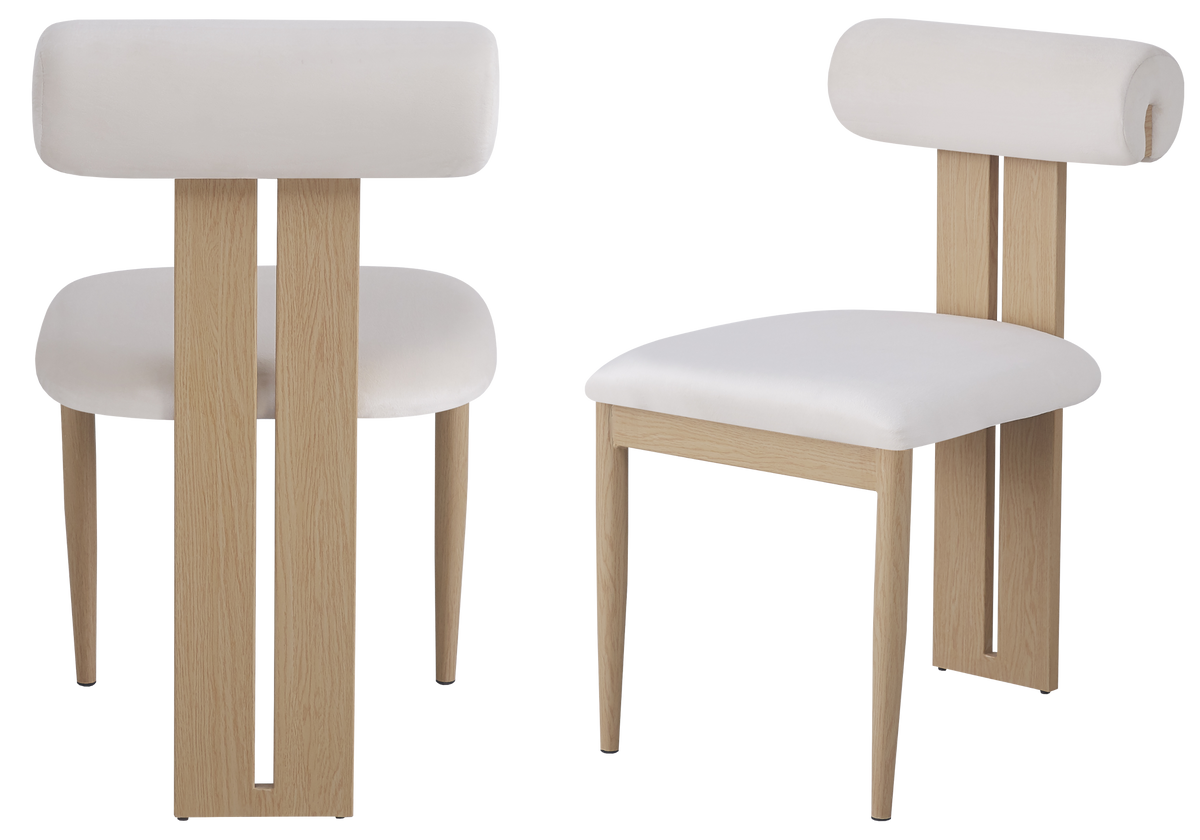 Chaise en beige et pieds bois naturel | Avex