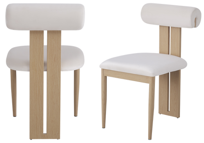 Chaise en beige et pieds bois naturel | Avex