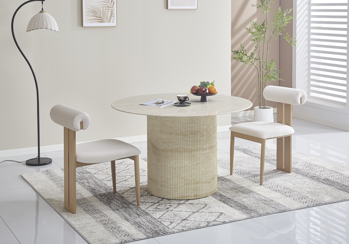 Chaise en beige et pieds bois naturel | Avex