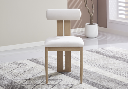 Chaise en beige et pieds bois naturel | Avex