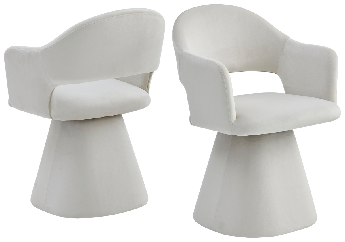 Chaise fauteuil de table pivotant beige | Vexis