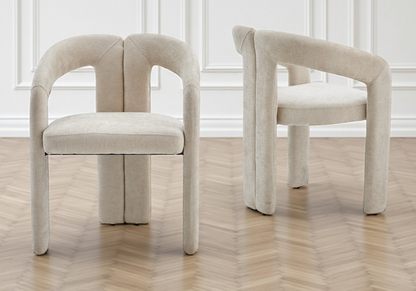 Chaise fauteuil organique tissu sable x2 | Vexta