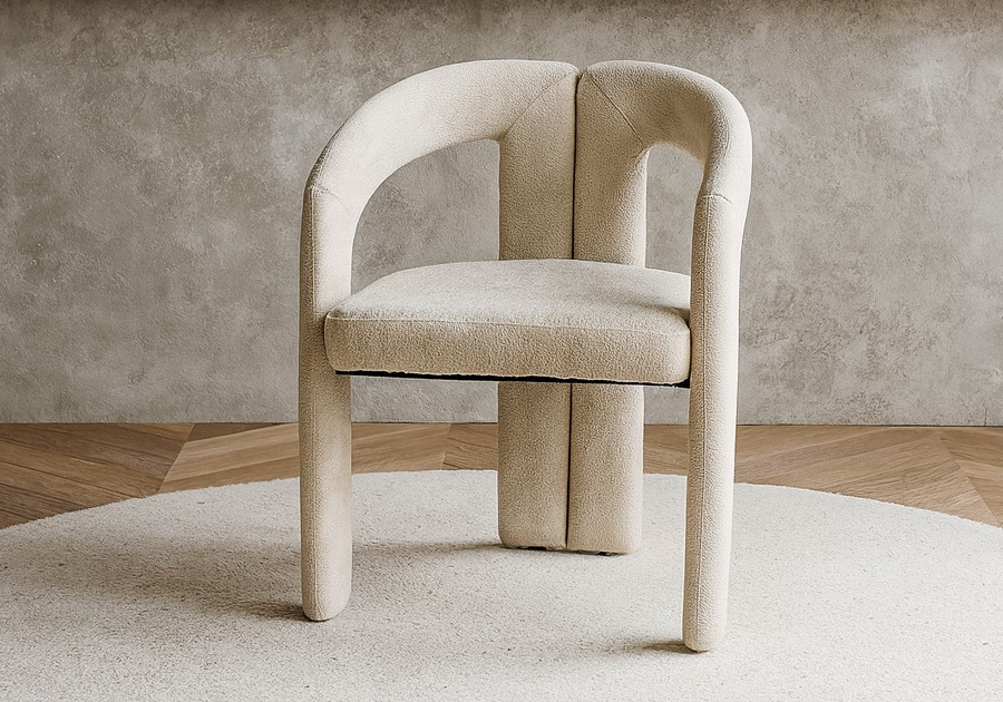 Chaise fauteuil organique tissu sable x2 | Vexta