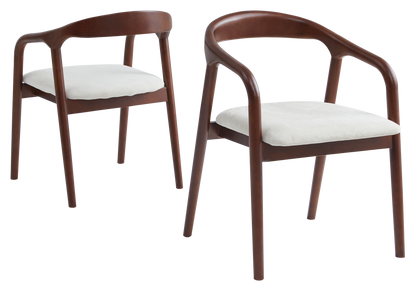 Lot de 2 chaises fauteuils scandinaves bois foncé | Nexo
