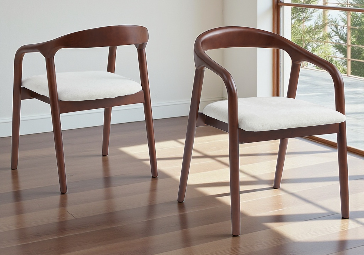 Lot de 2 chaises fauteuils scandinaves bois foncé | Nexo