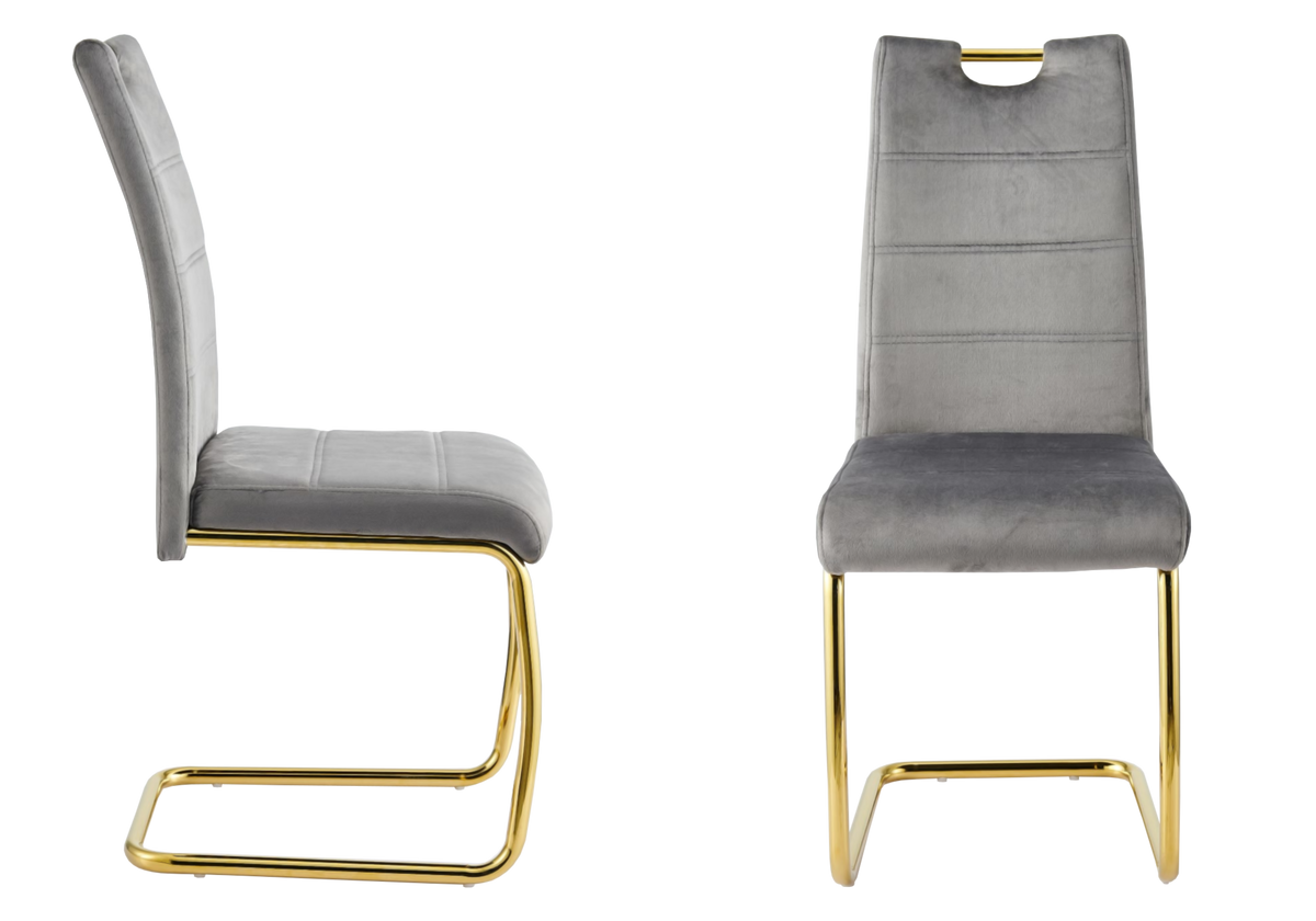 Lot de 6 chaises luge en gris dossier haut | Vexis