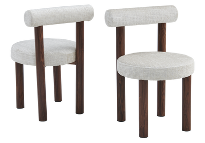 Ensemble table ovale noyer et 4 chaises velours | Zelix