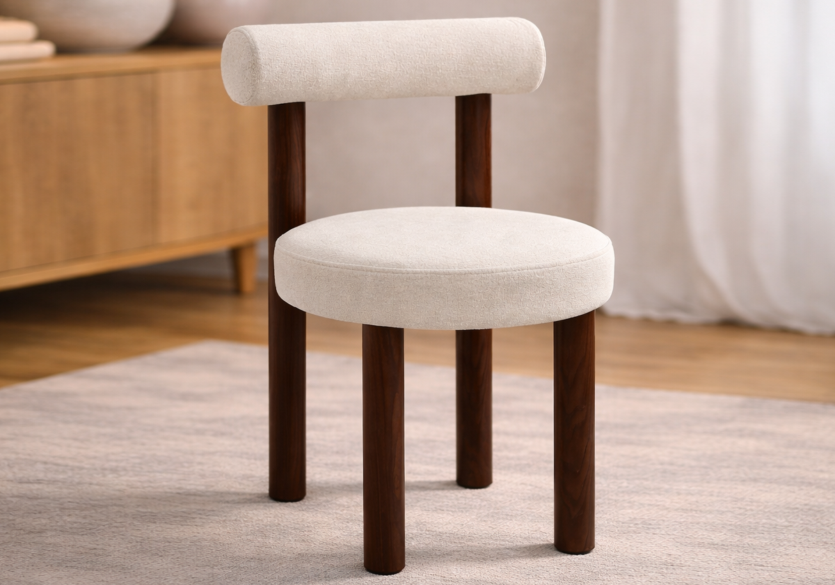 Ensemble table ovale et chaises noyer japandi | Zelor