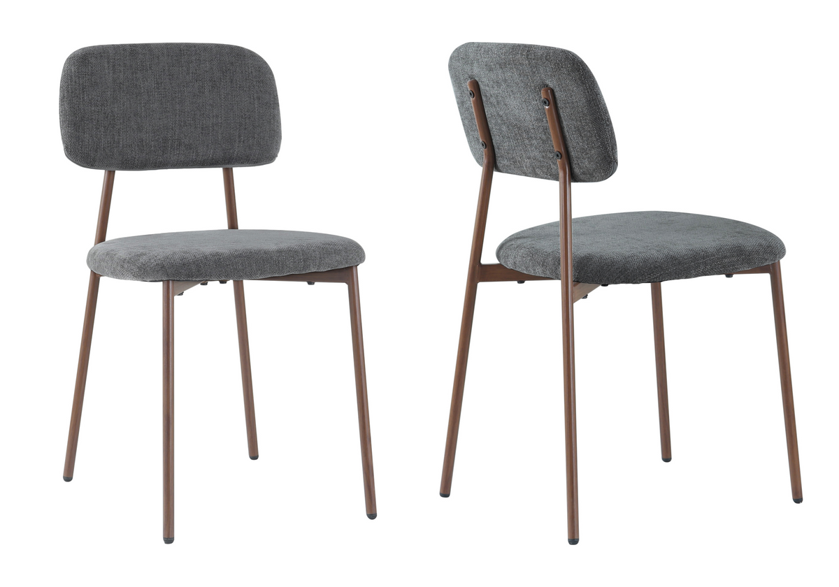 Lot de 4 chaises salle à manger anthracite et noyer | Zorix
