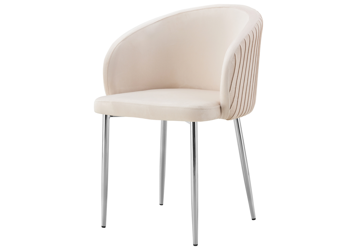 2 chaises de salle à manger beige chromé | Novix