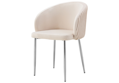 2 chaises de salle à manger beige chromé | Novix