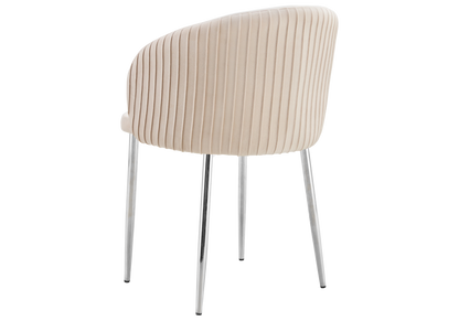 2 chaises de salle à manger beige chromé | Novix