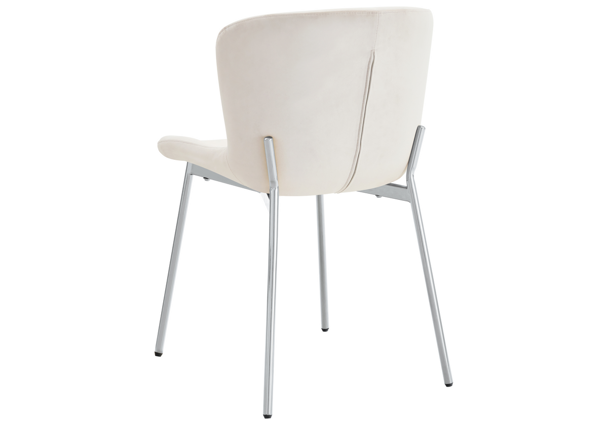 Lot de 4 chaises de salle à manger velours écru | Kyro
