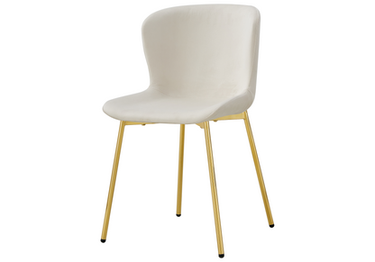 4 chaises de salle à manger velours écru pieds dorés | Kyro