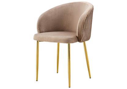 Lot de 2 chaises en taupe pieds dorés | Novix