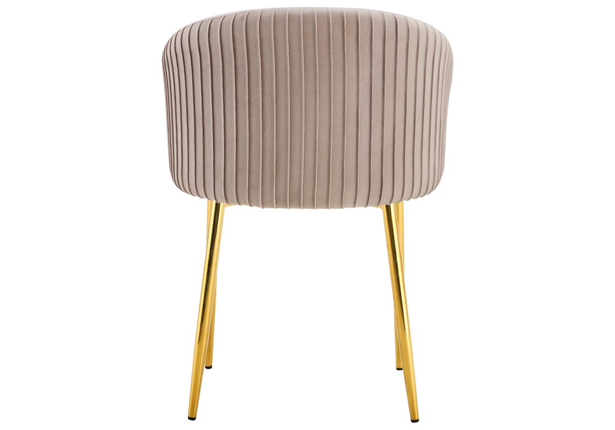 Lot de 2 chaises en taupe pieds dorés | Novix