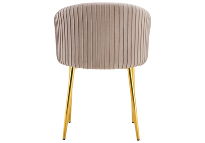 Lot de 2 chaises en taupe pieds dorés | Novix