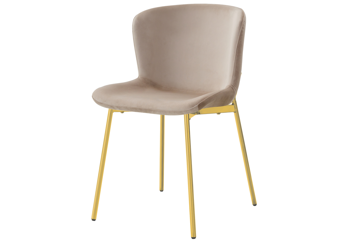 4 chaises salle à manger taupe pieds dorés | Kyro