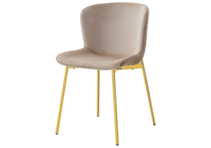4 chaises salle à manger taupe pieds dorés | Kyro