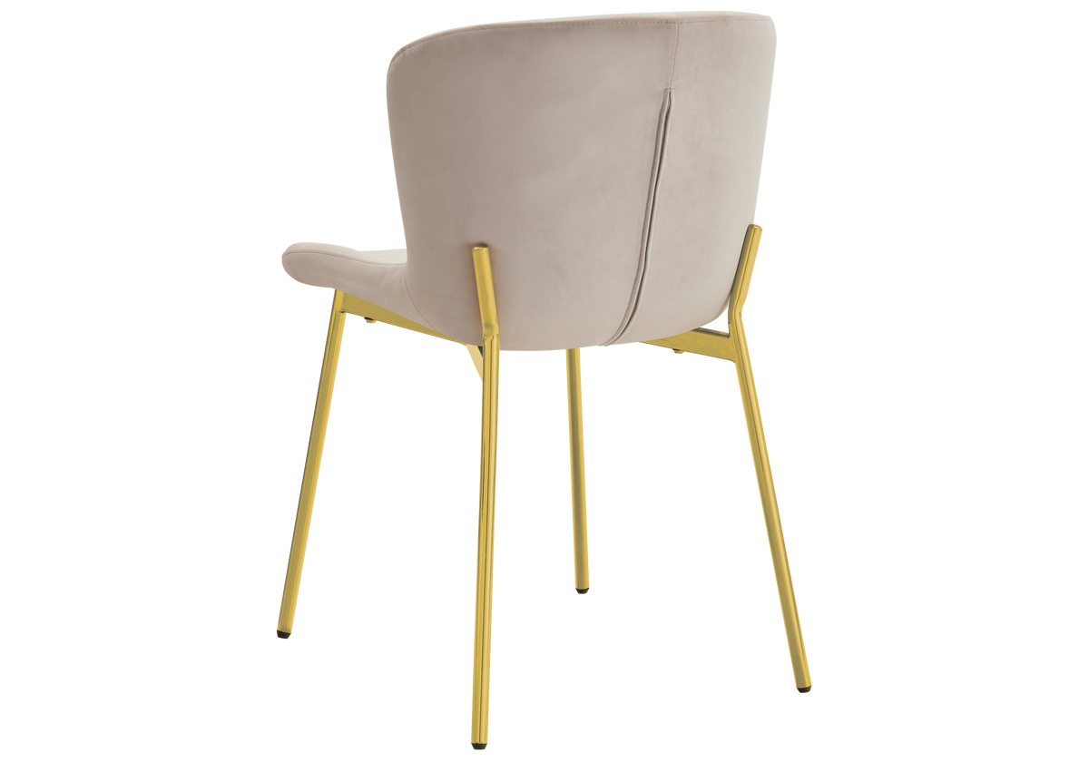 4 chaises salle à manger taupe pieds dorés | Kyro