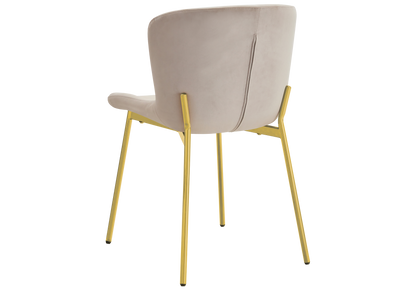 4 chaises salle à manger taupe pieds dorés | Kyro