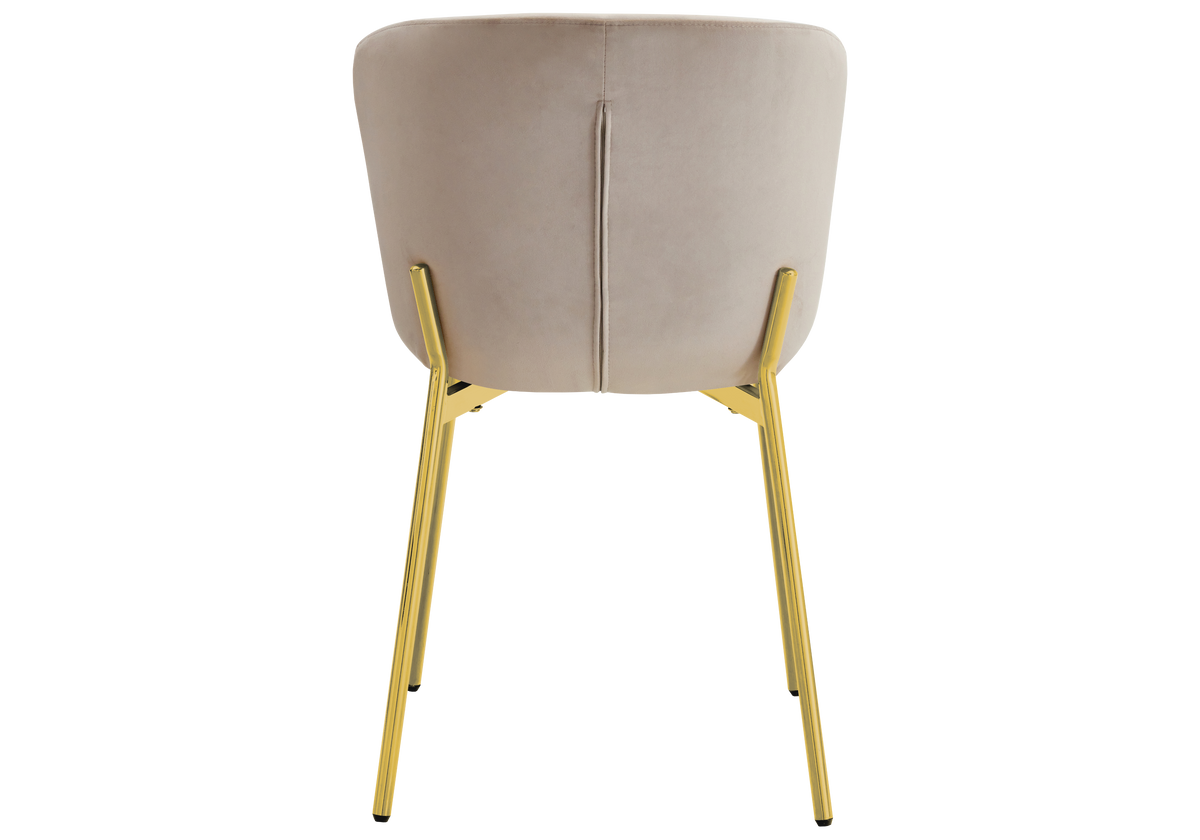 4 chaises salle à manger taupe pieds dorés | Kyro